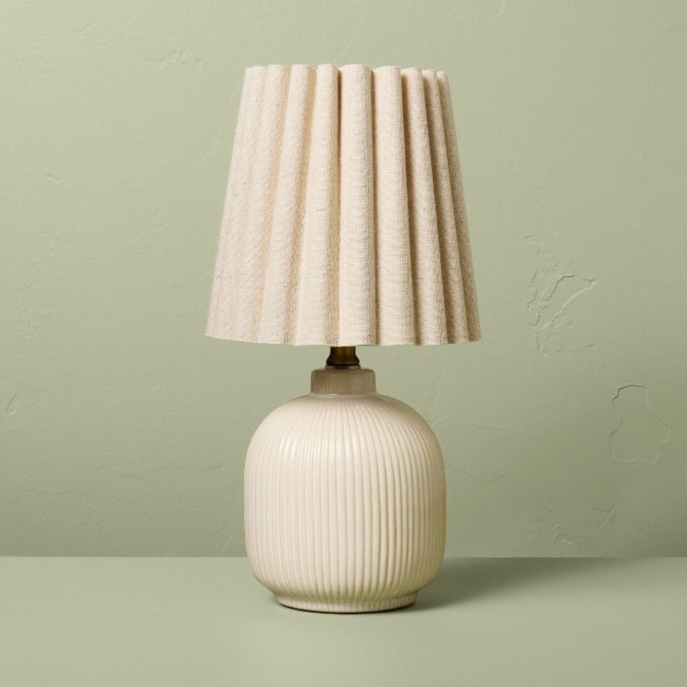 Ribbed Ceramic Table Lamp Cream/Oatmeal - Hearth & Hand™ with Magnolia